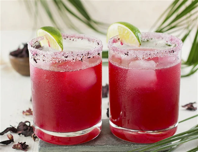 Ginger-Jamaica (Hibiscus Flower) Margarita