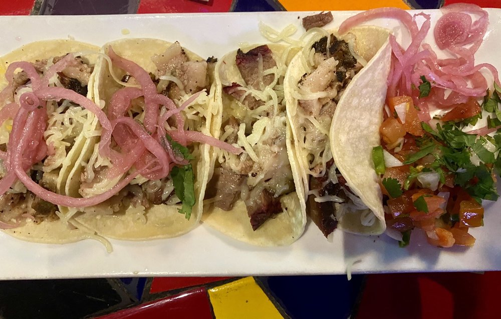 Trailer Park Tacos with extra red onions