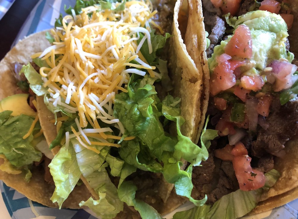 Carne Asada, Chili Verde, and Carnitas Tacos