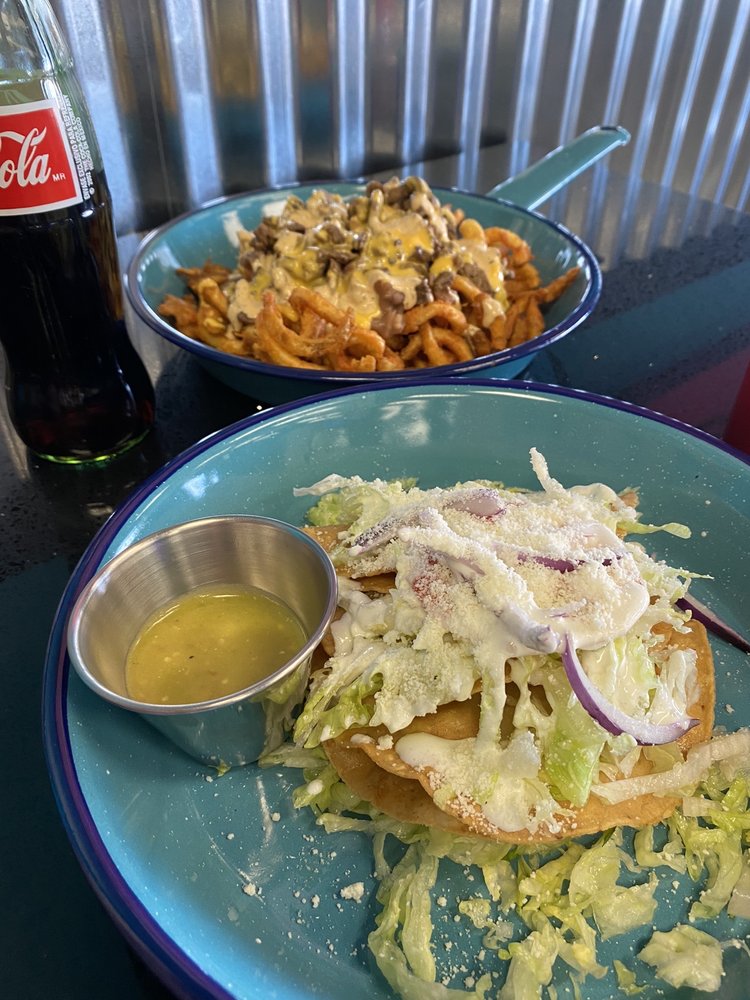 Tacos de papa and luchador fries