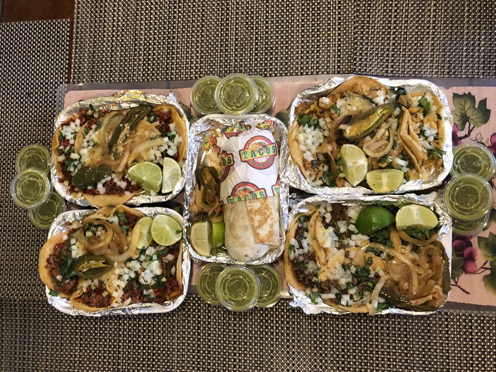 Tacos Asada, Pastor, Pollo, Chorizo Lengua Burrito