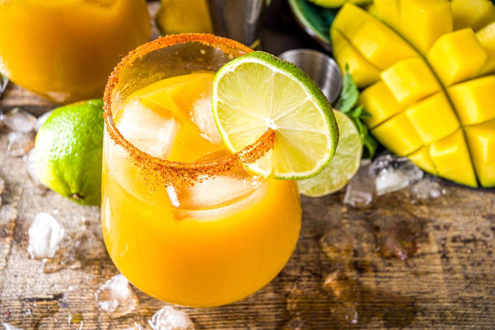 Summer,Tropic,Mexican,Cold,Cocktail.,Mango,Margarita,Cocktail,,With,Tequila,