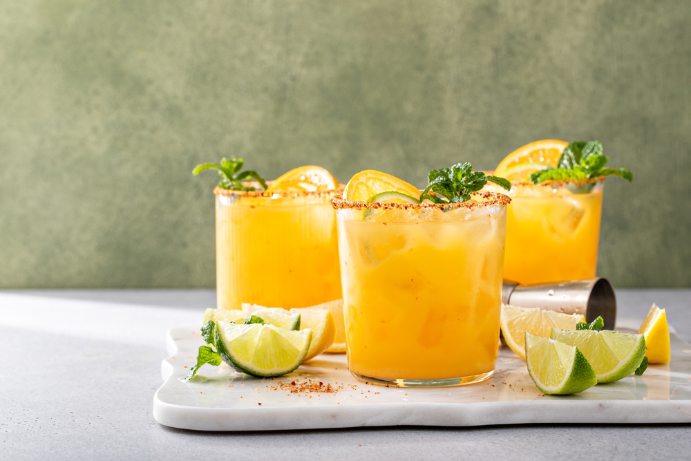 Triple,Citrus,Margarita,With,Orange,,Lemon,And,Lime,Garnished,With