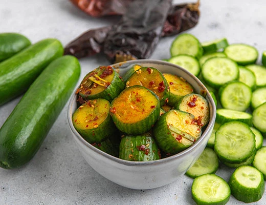 Hatch Pepper Korean Style Cucumber Banchan Side Dish