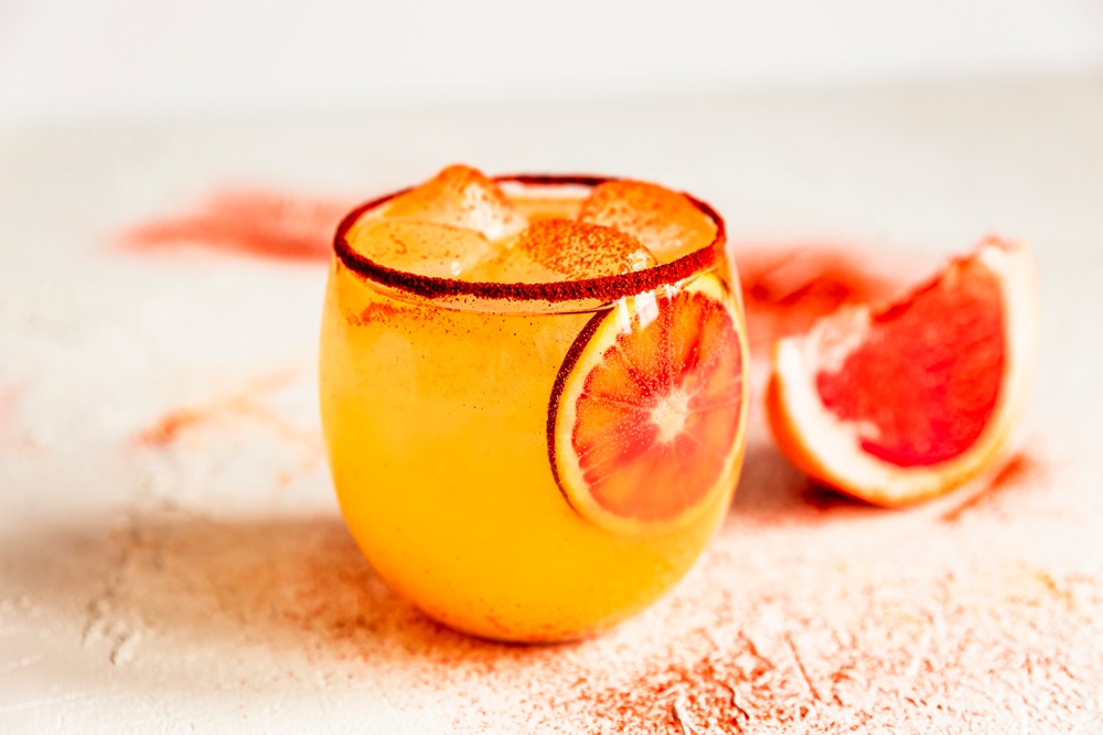 Blood,Orange,Margarita,Cocktail,In,An,Old,Fashioned,Glass,With